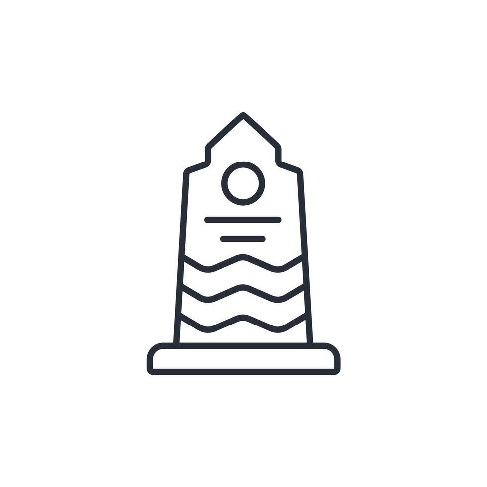 memorial icon. .Editable stroke.linear style sign for use web design,logo.Symbol illustration. vector
