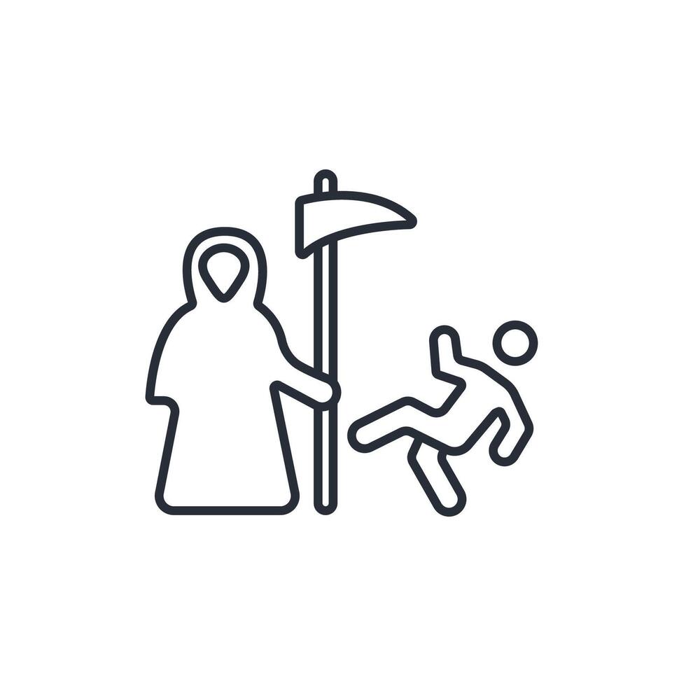 Grim Reaper icon. .Editable stroke.linear style sign for use web design,logo.Symbol illustration. vector