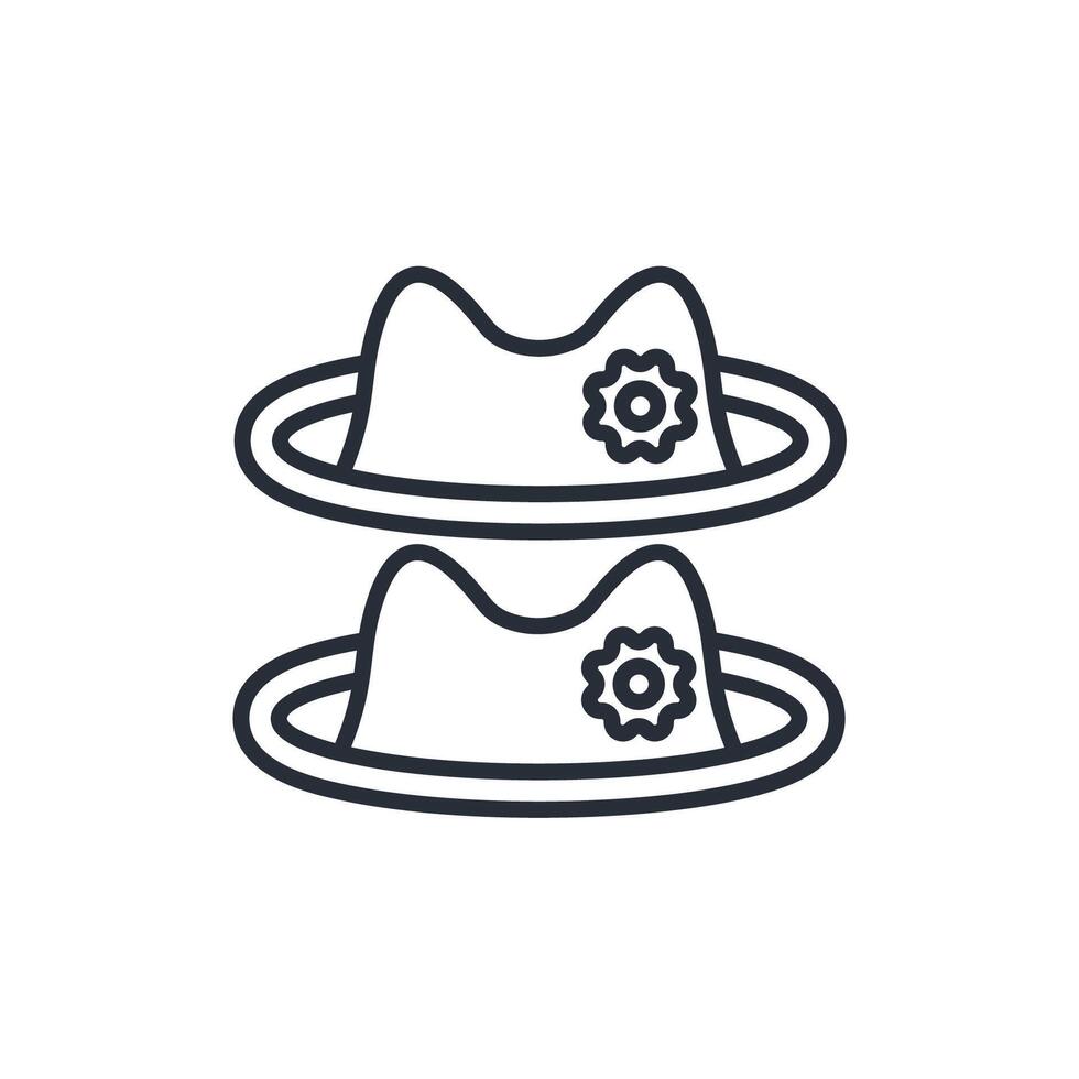 hat icon. .Editable stroke.linear style sign for use web design,logo.Symbol illustration. vector