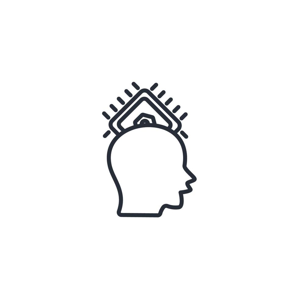 intellect icon. .Editable stroke.linear style sign for use web design,logo.Symbol illustration. vector