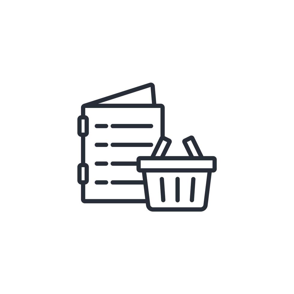 grocery list icon. .Editable stroke.linear style sign for use web design,logo.Symbol illustration. vector