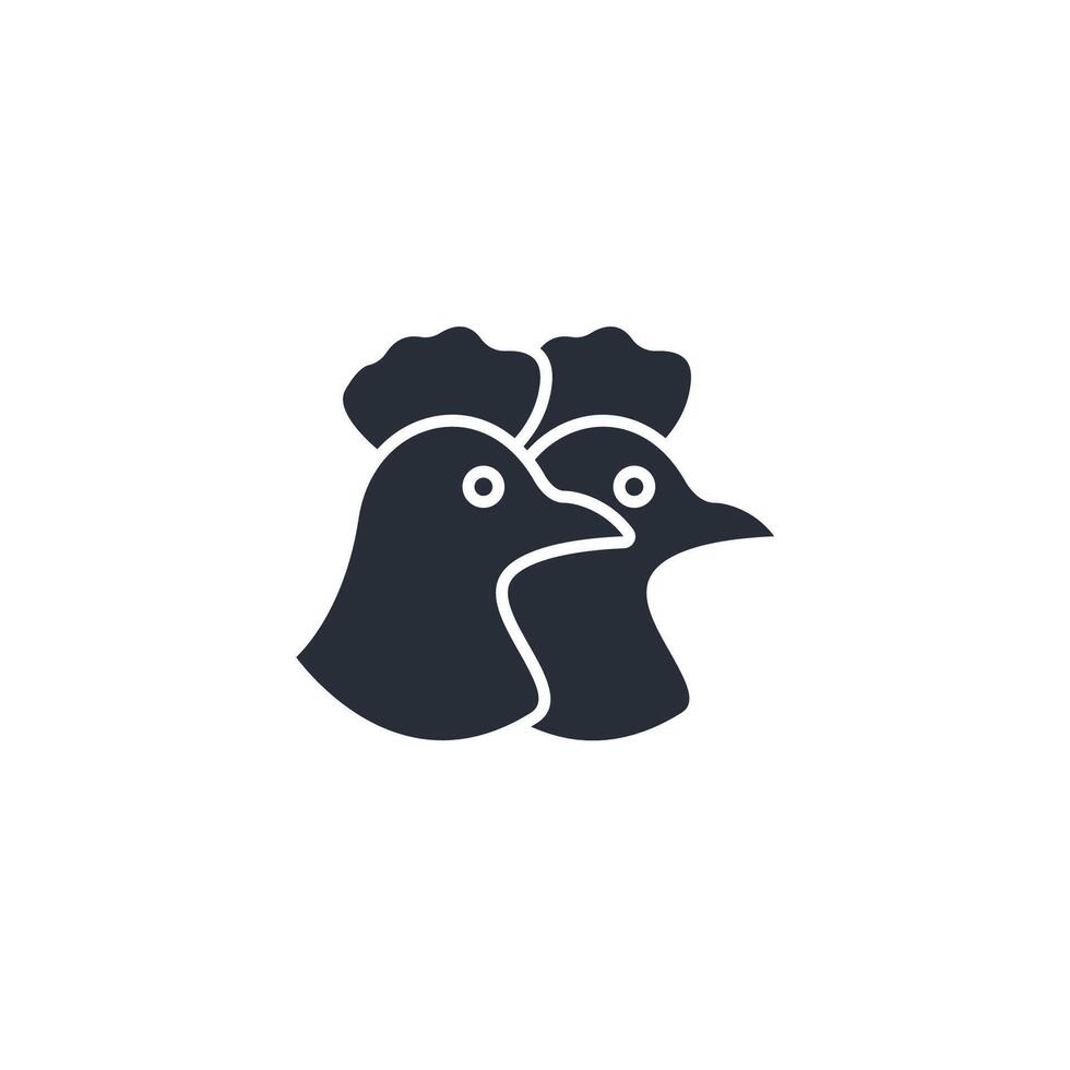 chicken face icon. .Editable stroke.linear style sign for use web design,logo.Symbol illustration. vector