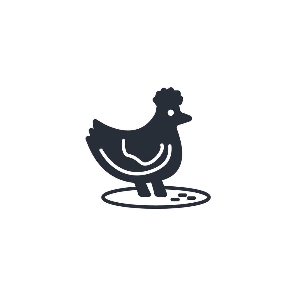 chicken animal icon. .Editable stroke.linear style sign for use web design,logo.Symbol illustration. vector