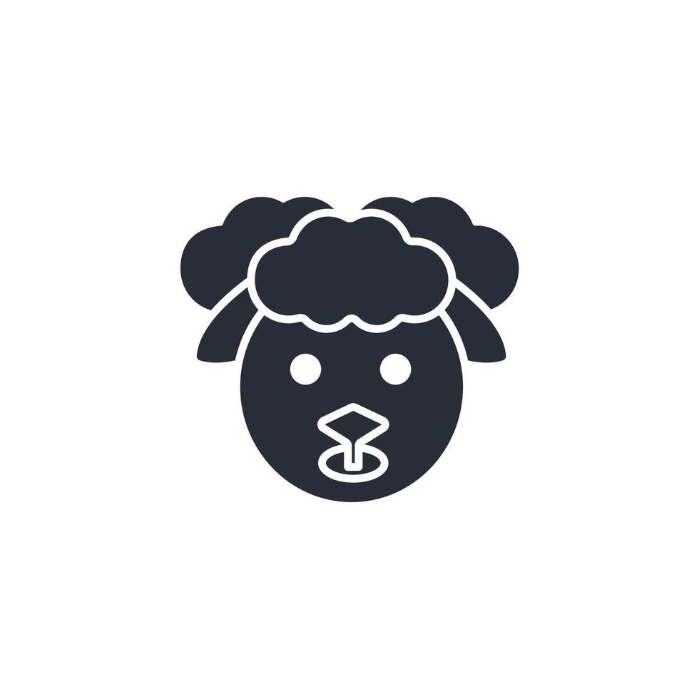 sheep face icon. .Editable stroke.linear style sign for use web design,logo.Symbol illustration. vector