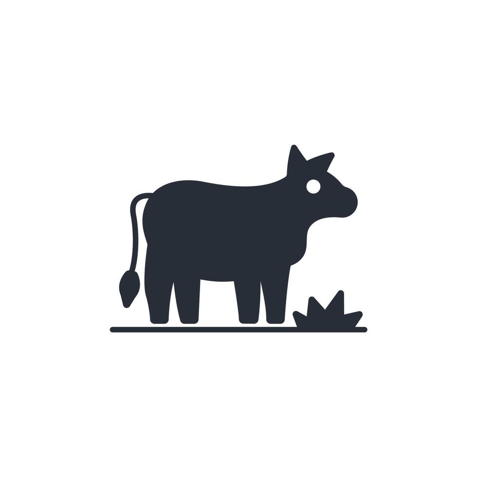 Cow animal icon. .Editable stroke.linear style sign for use web design,logo.Symbol illustration. vector