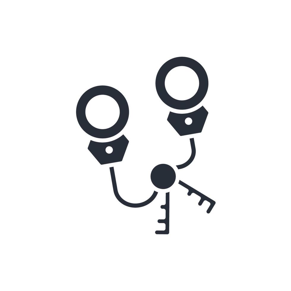 handcuffs icon. .Editable stroke.linear style sign for use web design,logo.Symbol illustration. vector