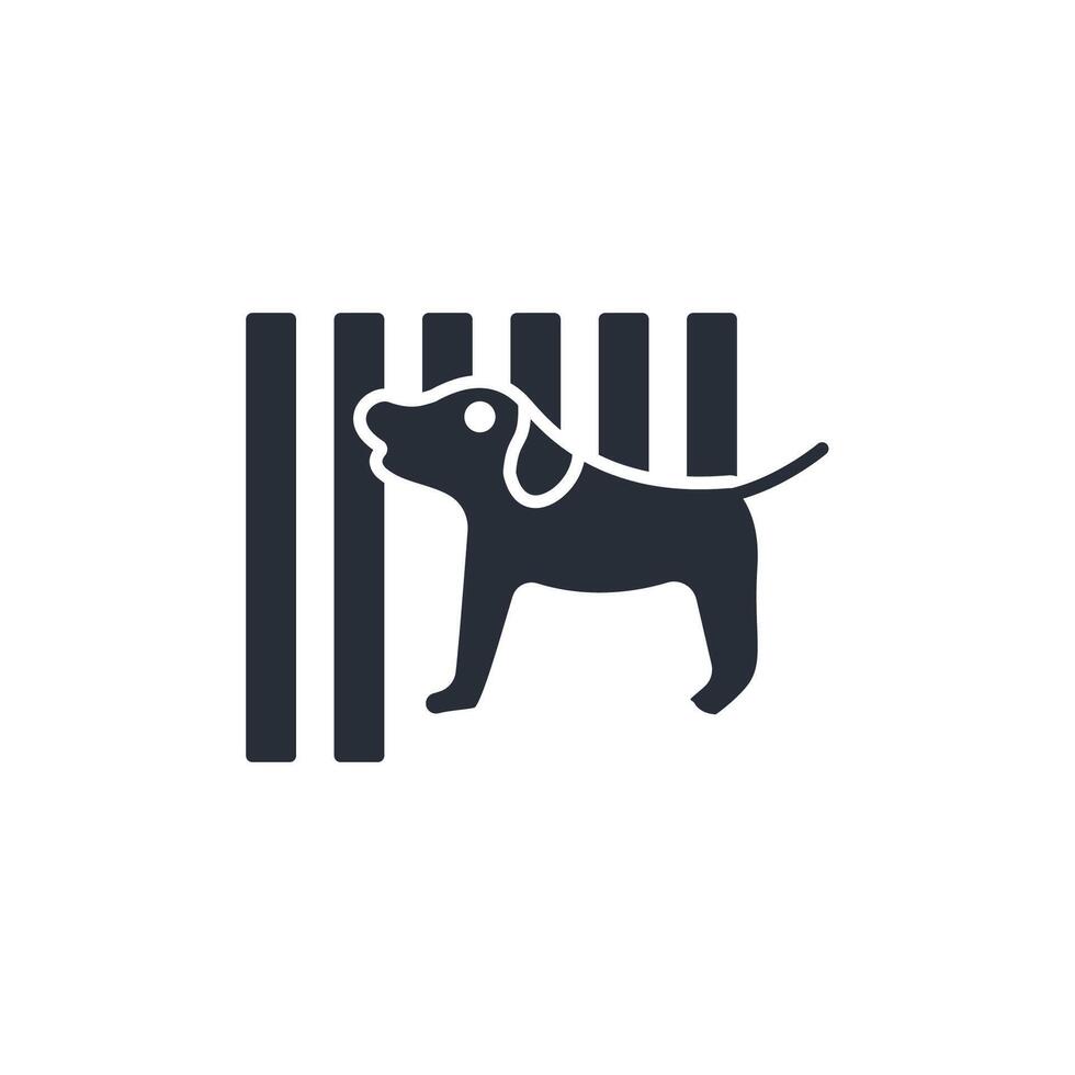 guard dog icon. .Editable stroke.linear style sign for use web design,logo.Symbol illustration. vector