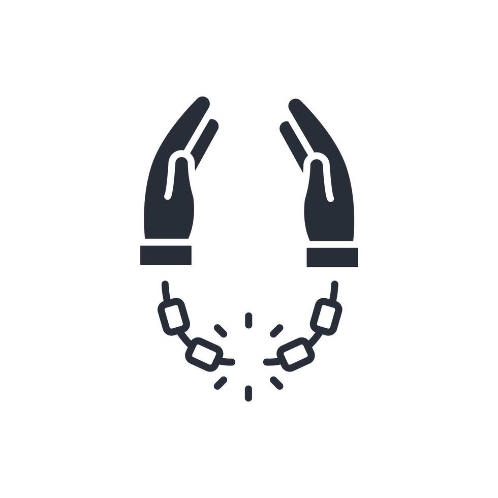 handcuffs freedom icon. .Editable stroke.linear style sign for use web design,logo.Symbol illustration. vector