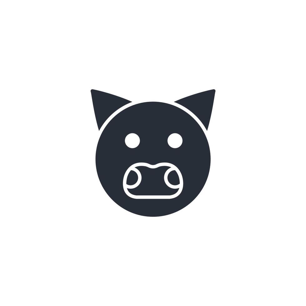 pig face icon. .Editable stroke.linear style sign for use web design,logo.Symbol illustration. vector