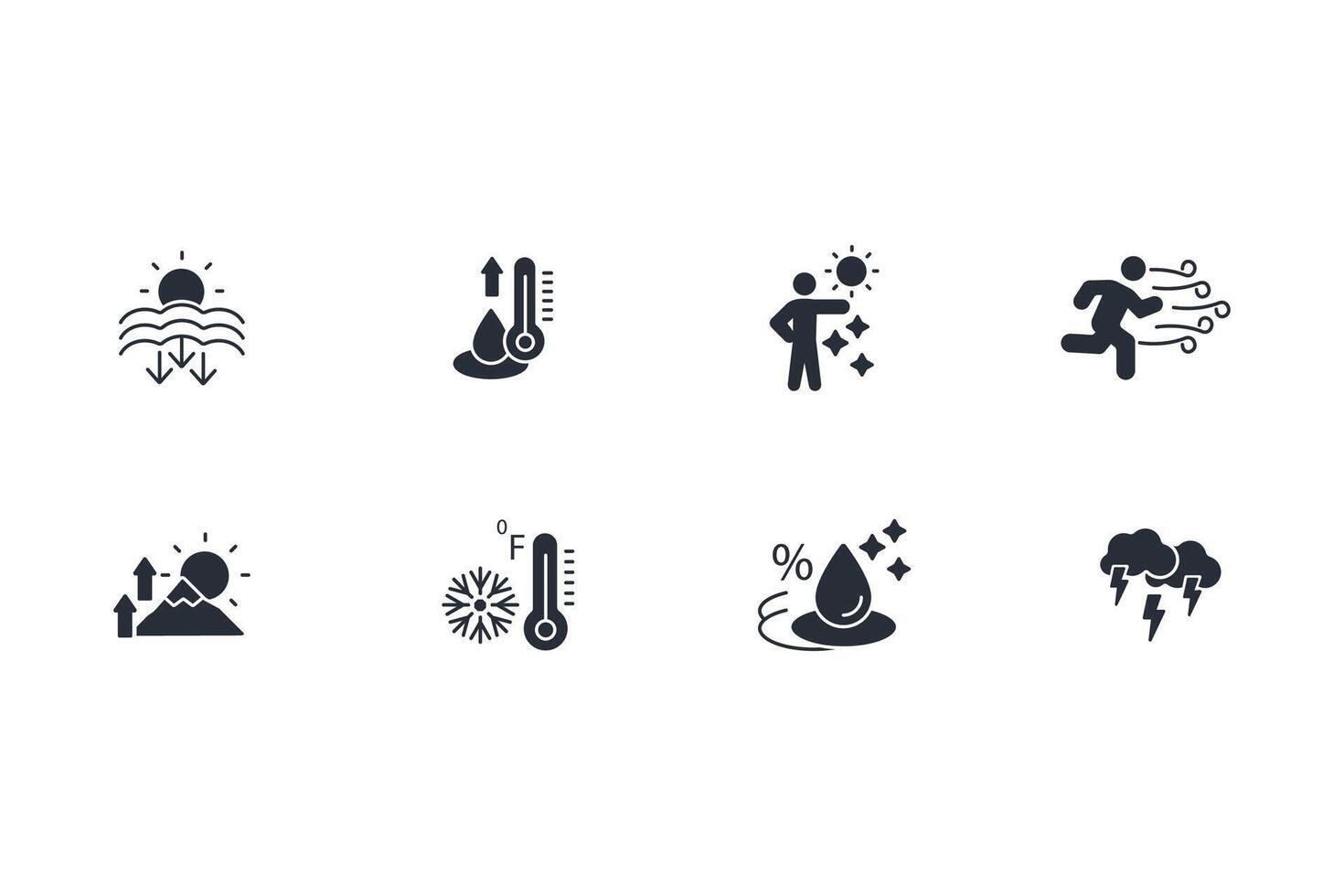 Weather icon set..Editable stroke.linear style sign for use web design,logo.Symbol illustration. vector