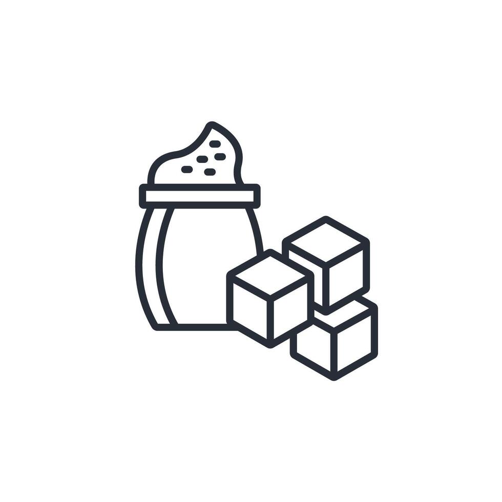 Sugar icon. .Editable stroke.linear style sign for use web design,logo.Symbol illustration. vector