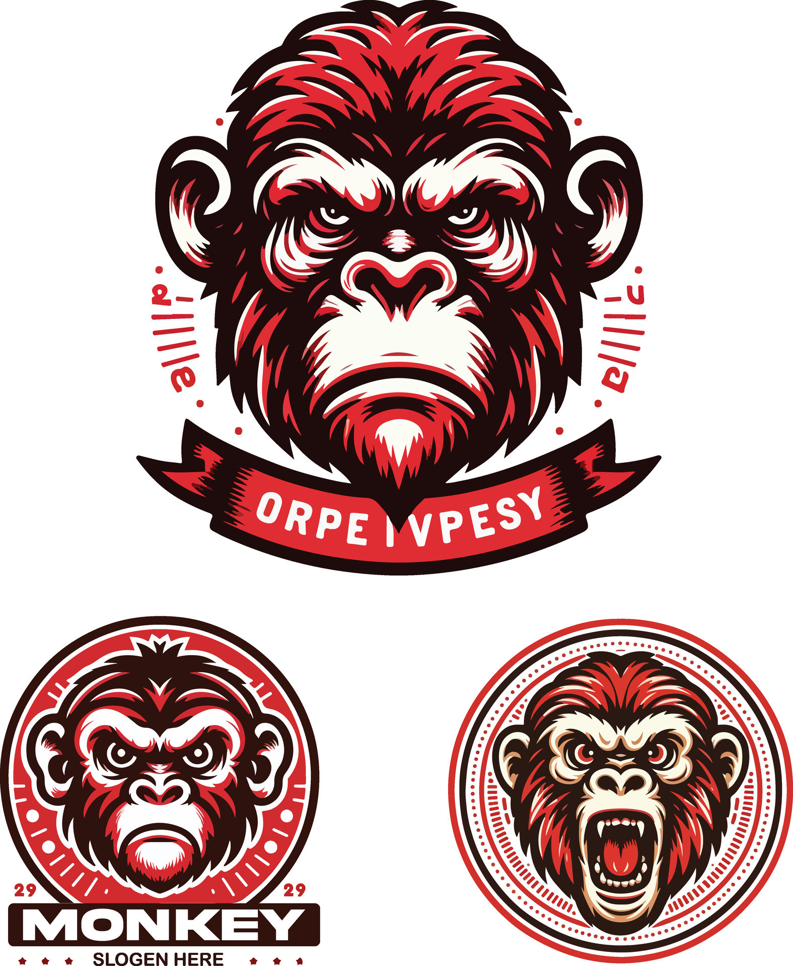 Red Monket Vintage Logo 49661941 Vector Art at Vecteezy