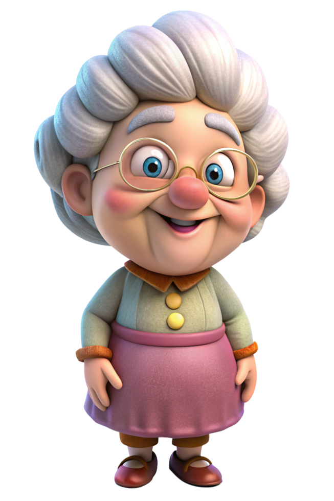 Granny with a Warm and Inviting Smile png