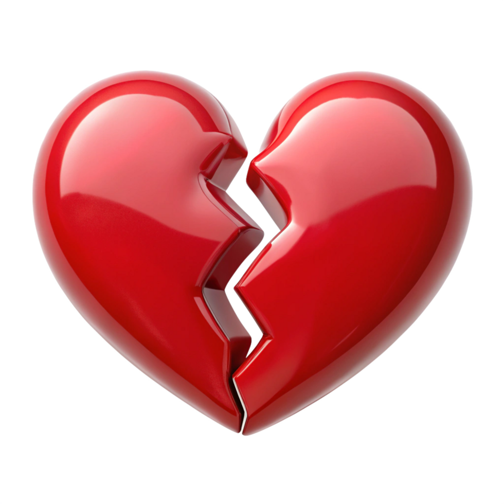 Broken Heart with Visible Cracks png