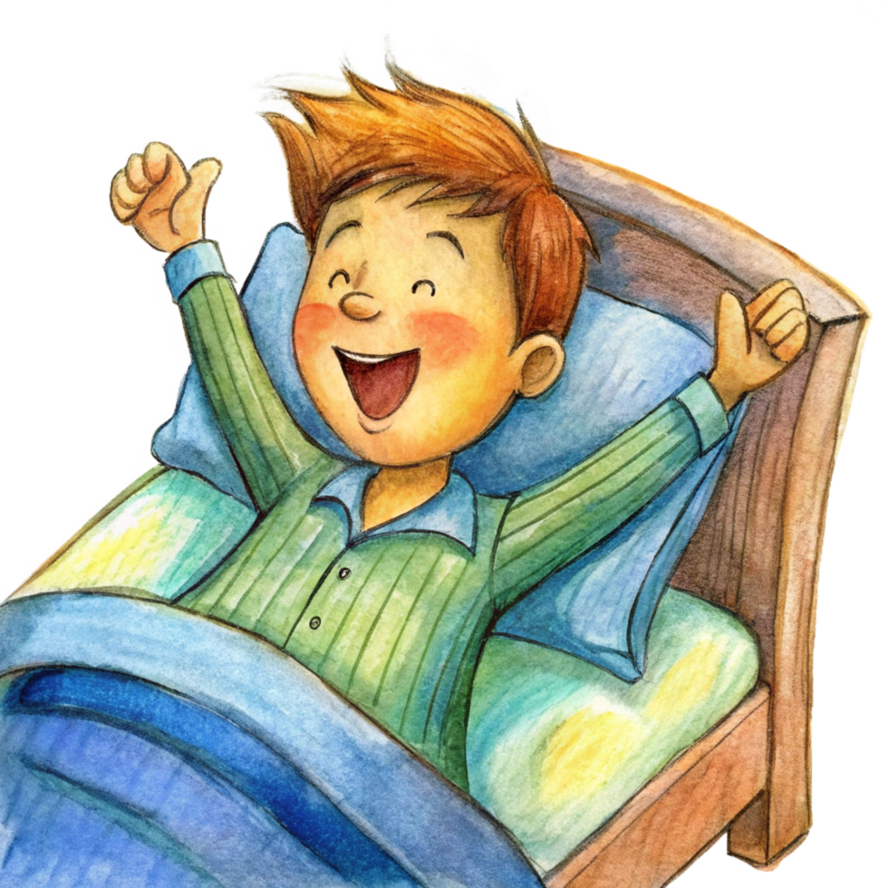 Boy's Joyful Morning Mood png