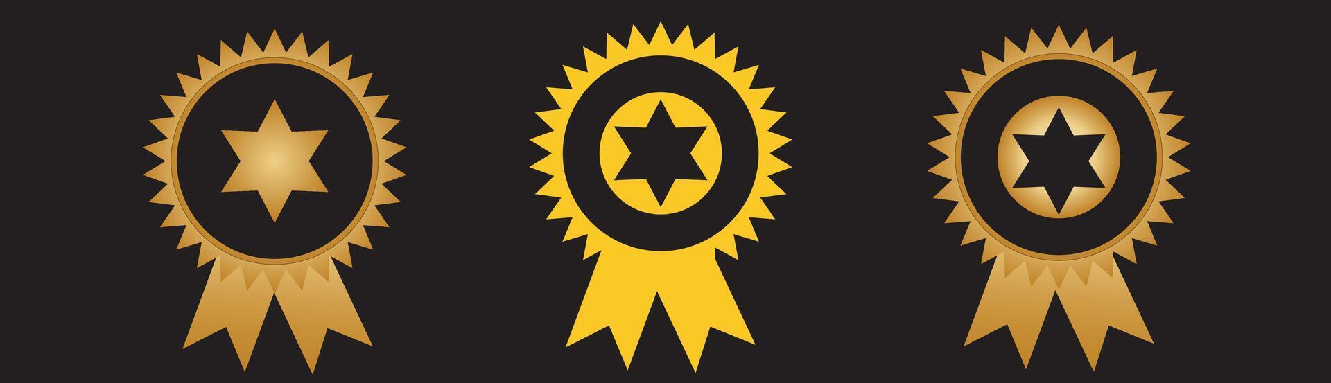 Top badge, award design, gold color vector