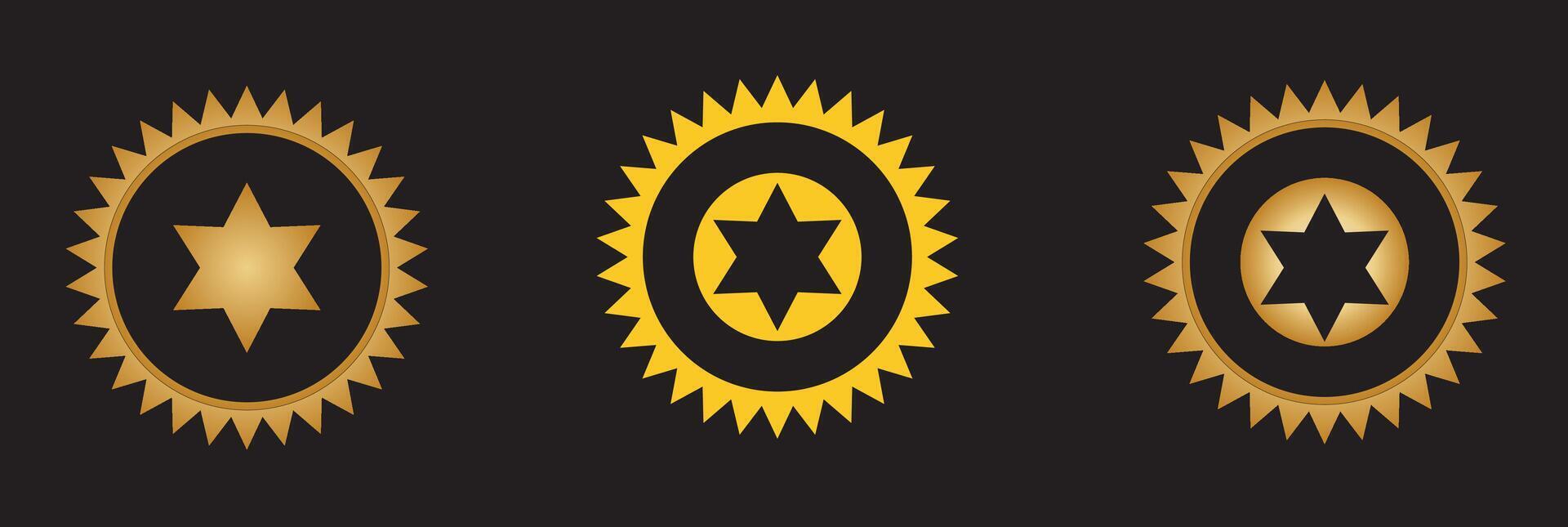Top badge, gold color badge vector
