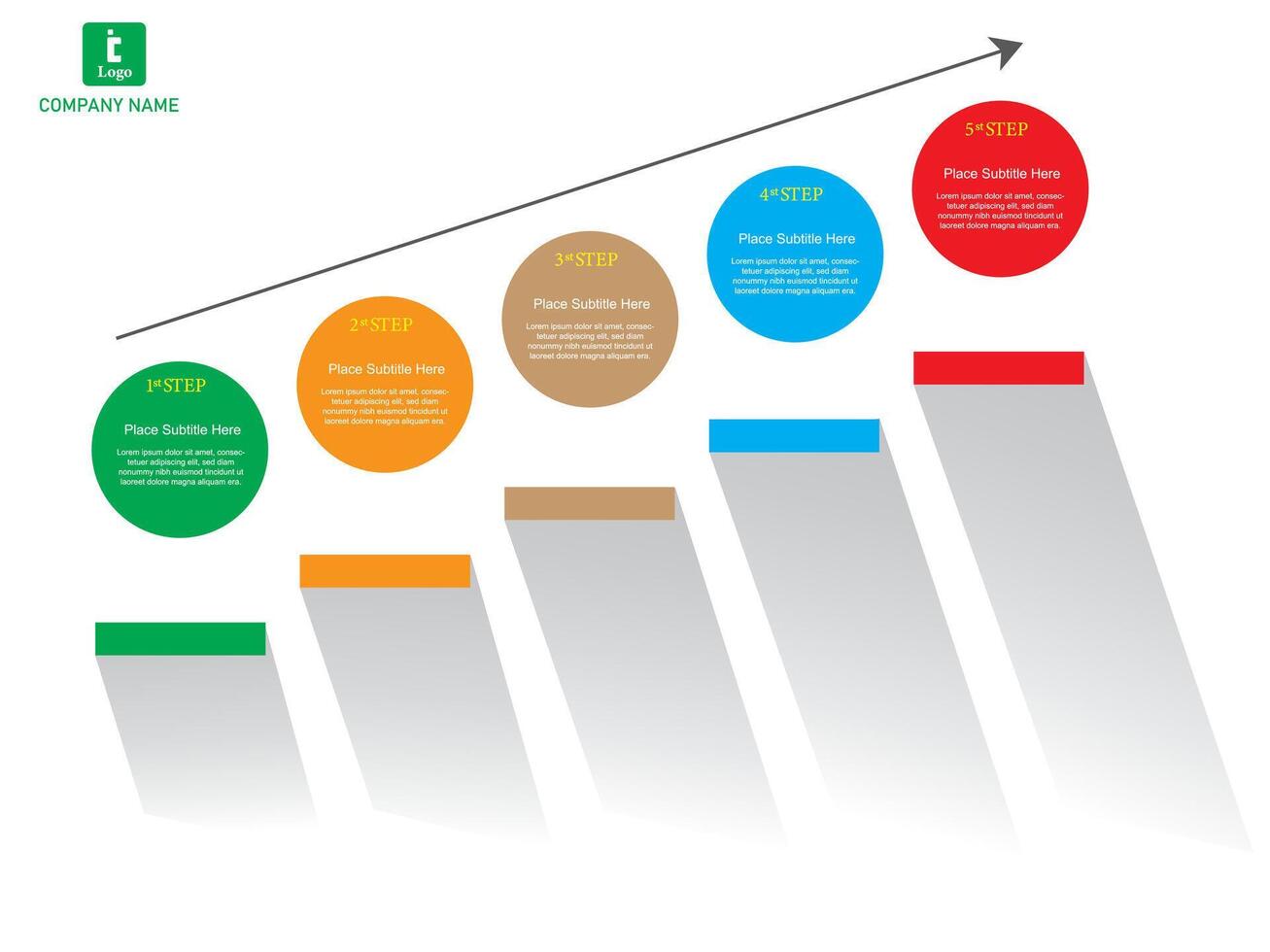 Modern business steps to success charts and graphs vector