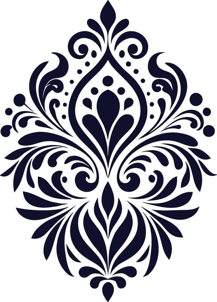 A black and white design with a floral pattern vector