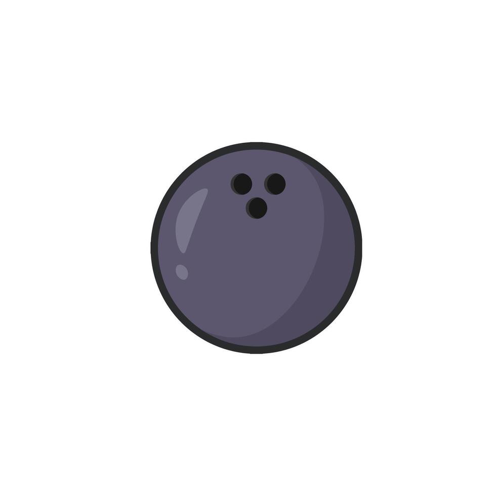 bowling ball in outline flat design. vector