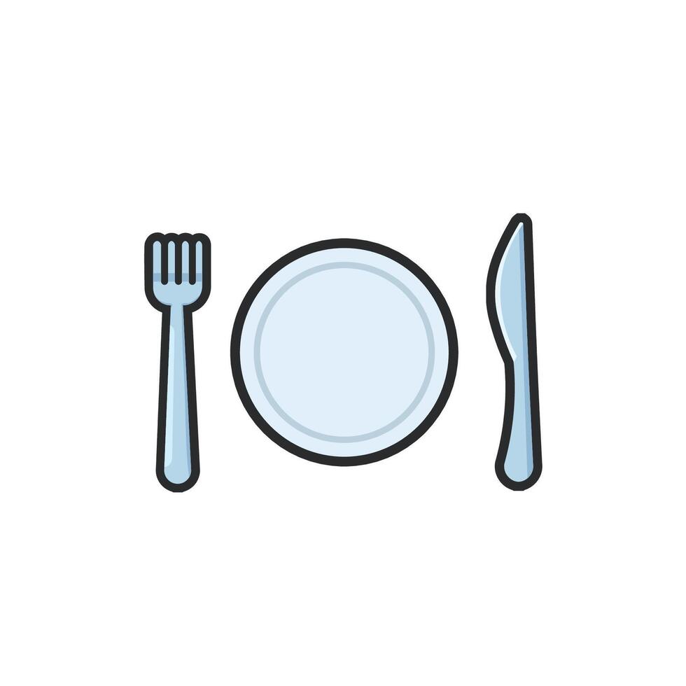 cutlery tools in outline flat design. vector