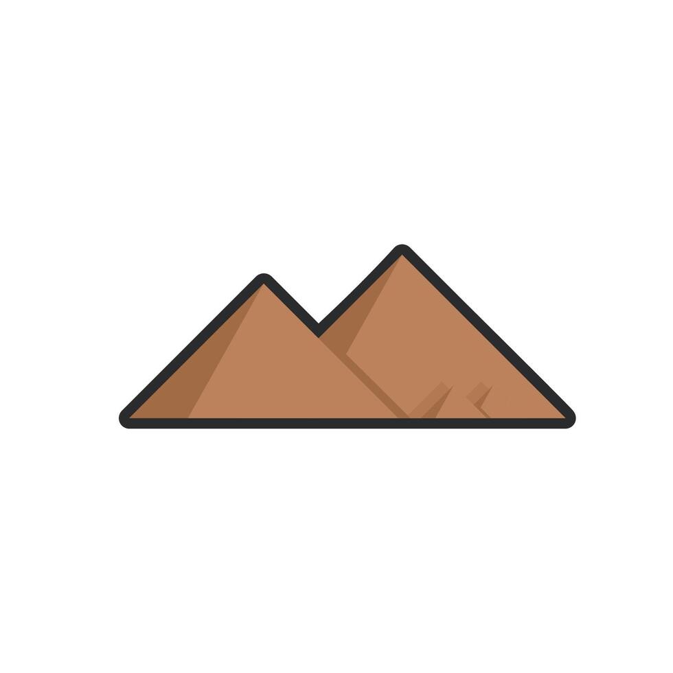 simple pyramids building in outline flat design. vector