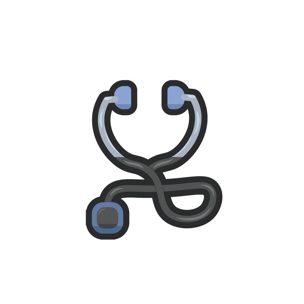 stethoscope tool in outline flat design. vector