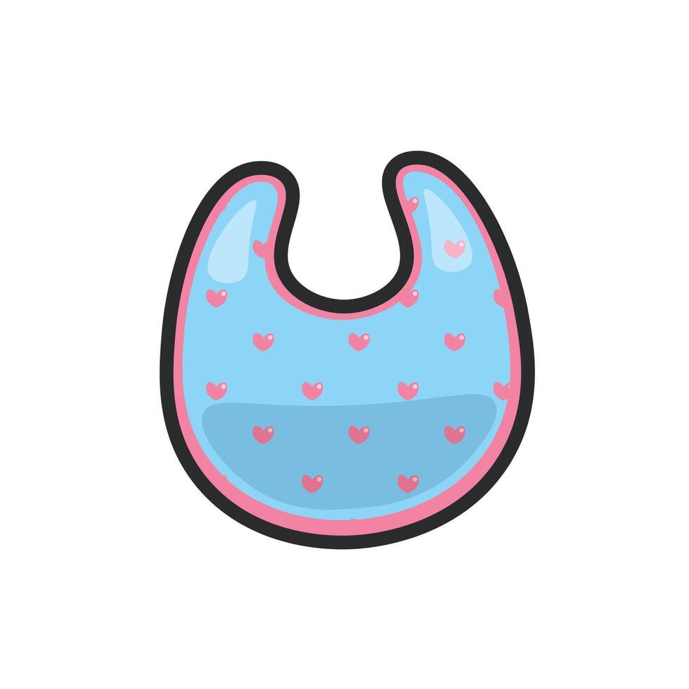 cute baby napkin in outline flat design. vector