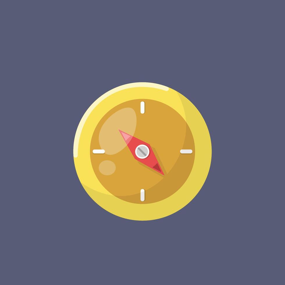 golden compass in flat design. vector