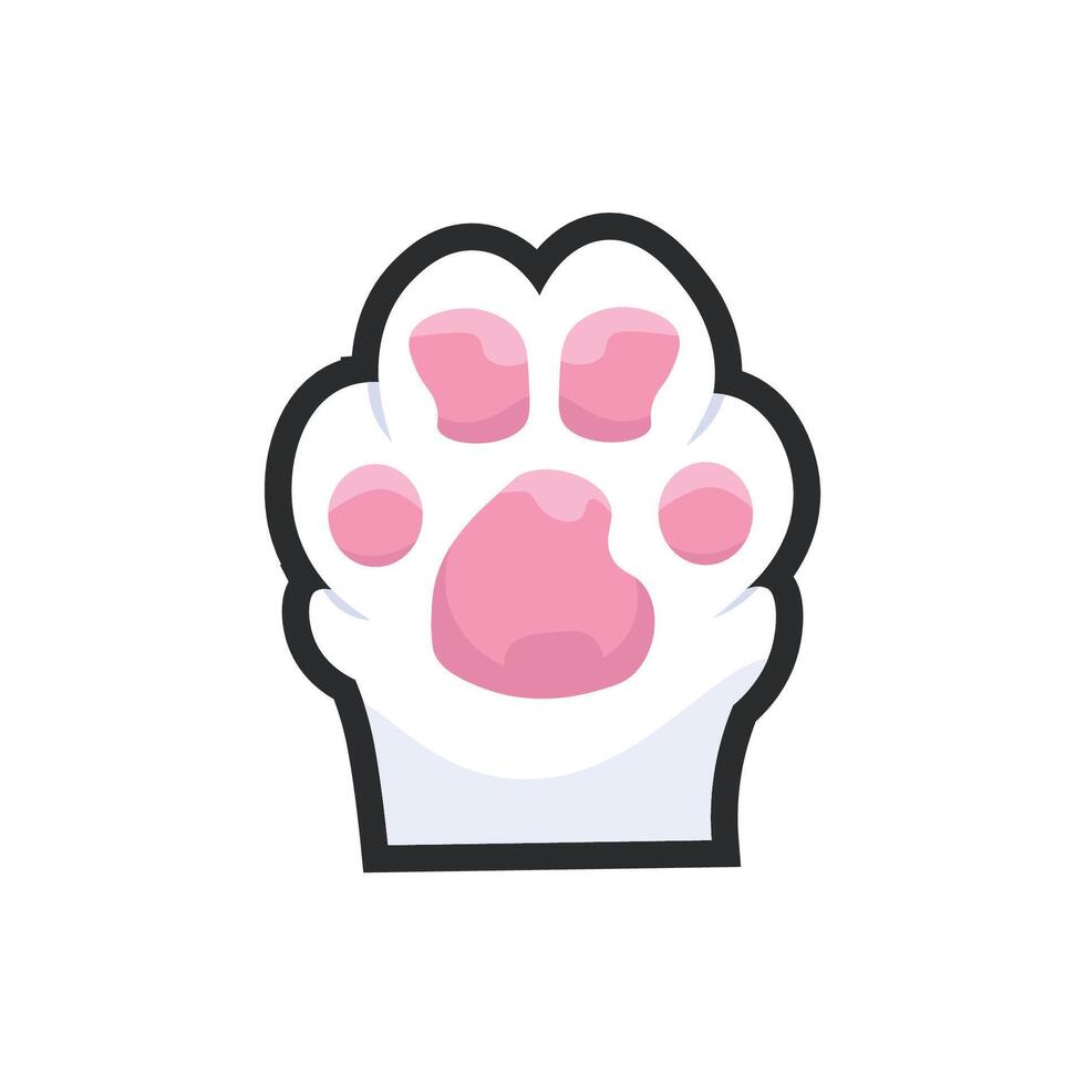 animal paw in outline flat design. vector