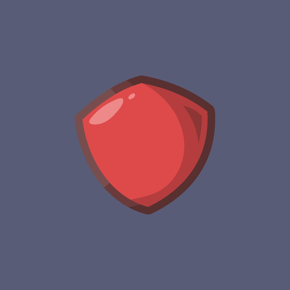 red shield in flat design. vector
