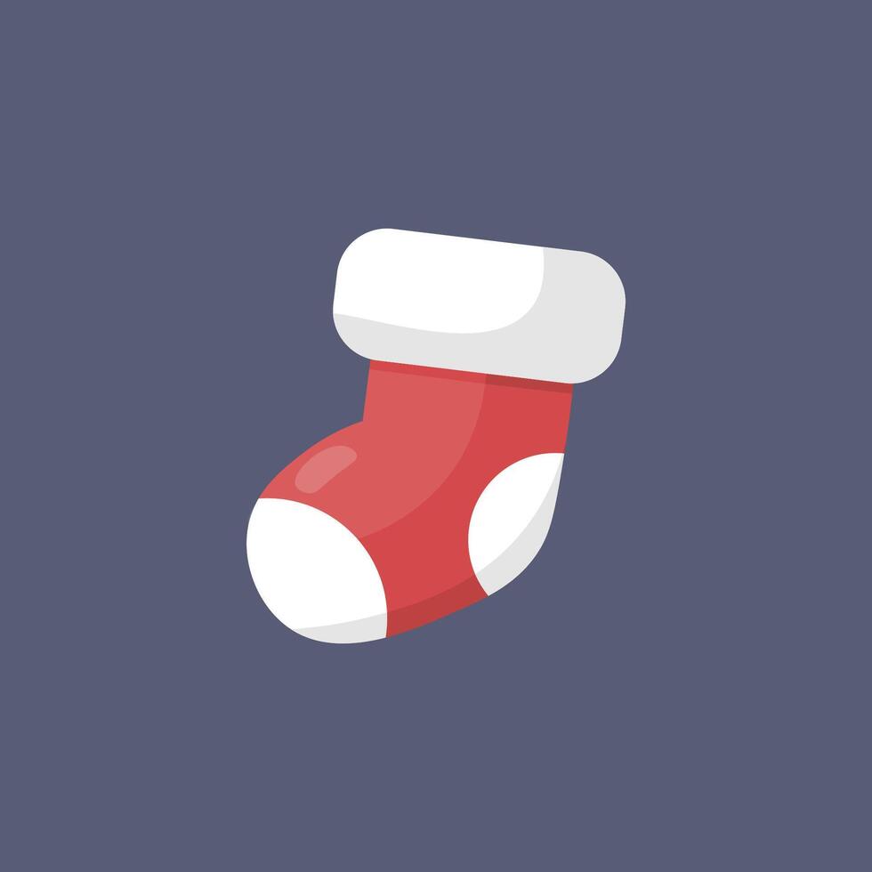 single red and white sock in flat design vector
