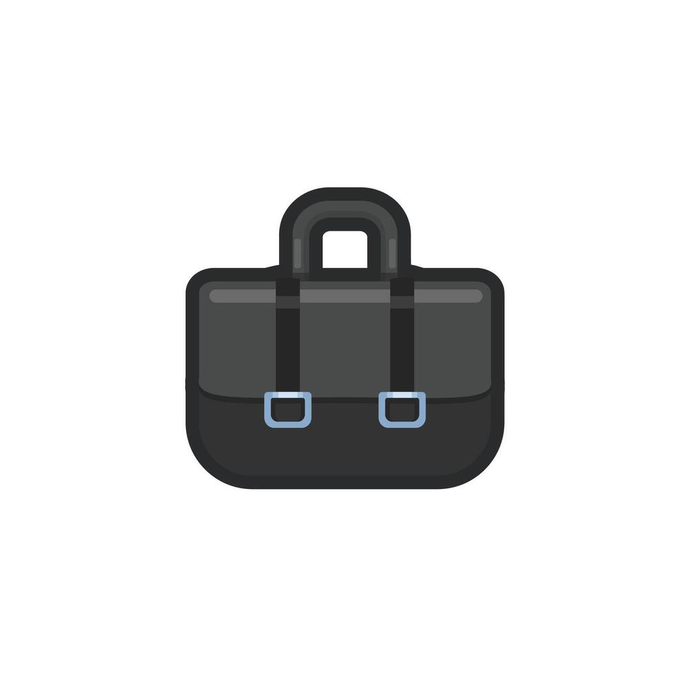 black handle bag in outline flat design. vector