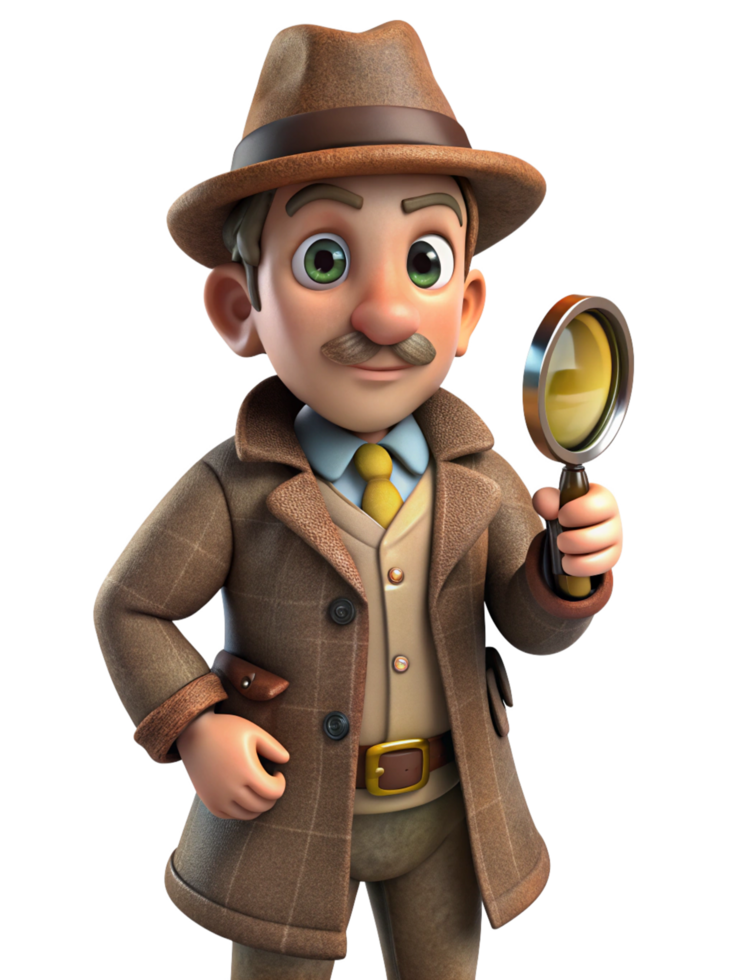Sleuth Detective Searching for Evidence png