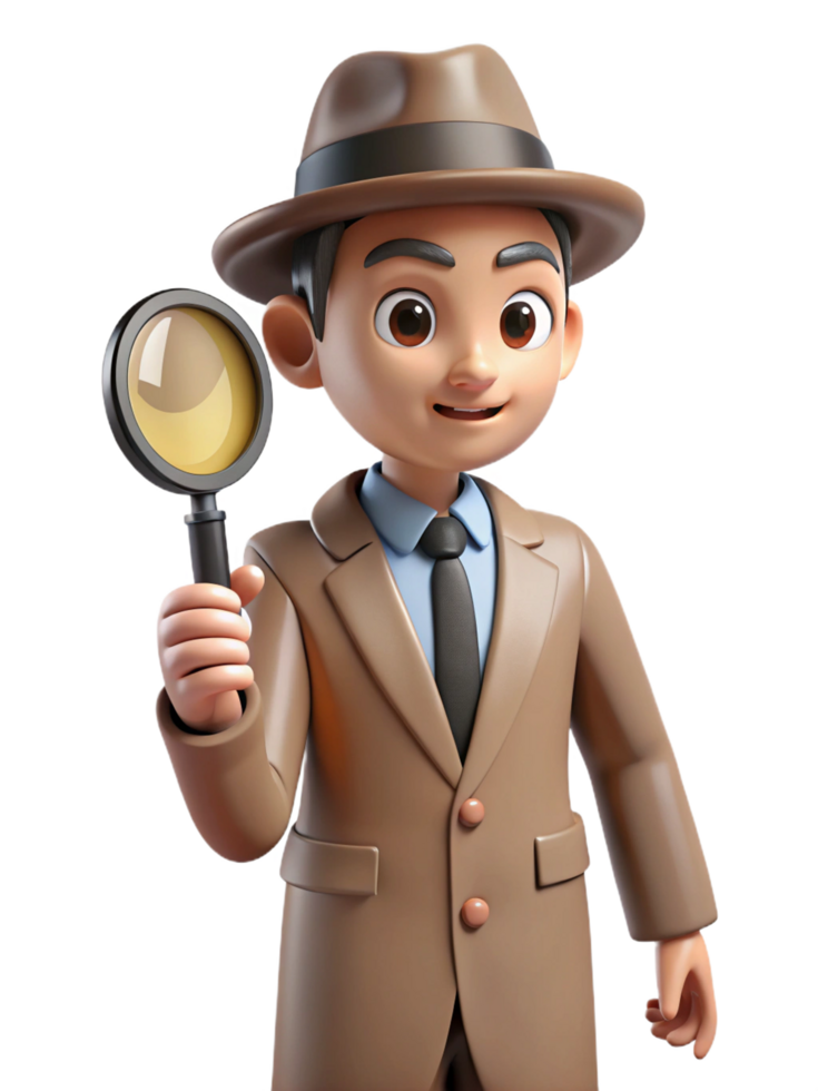 Investigative Detective Character in Action png