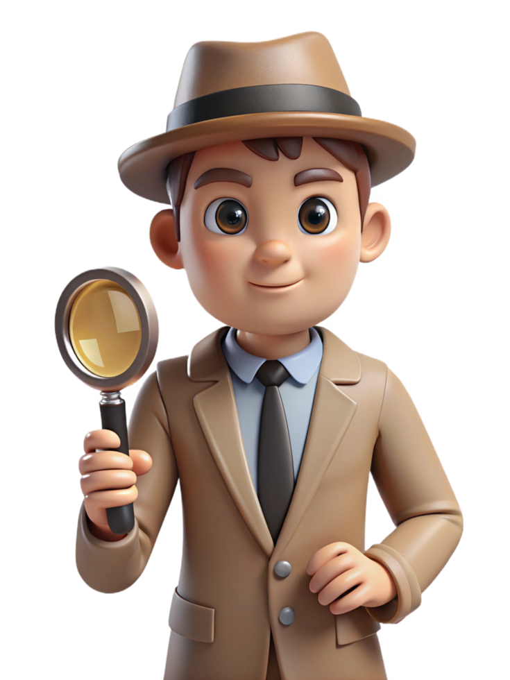 Sleuth Detective Analyzing Clues png