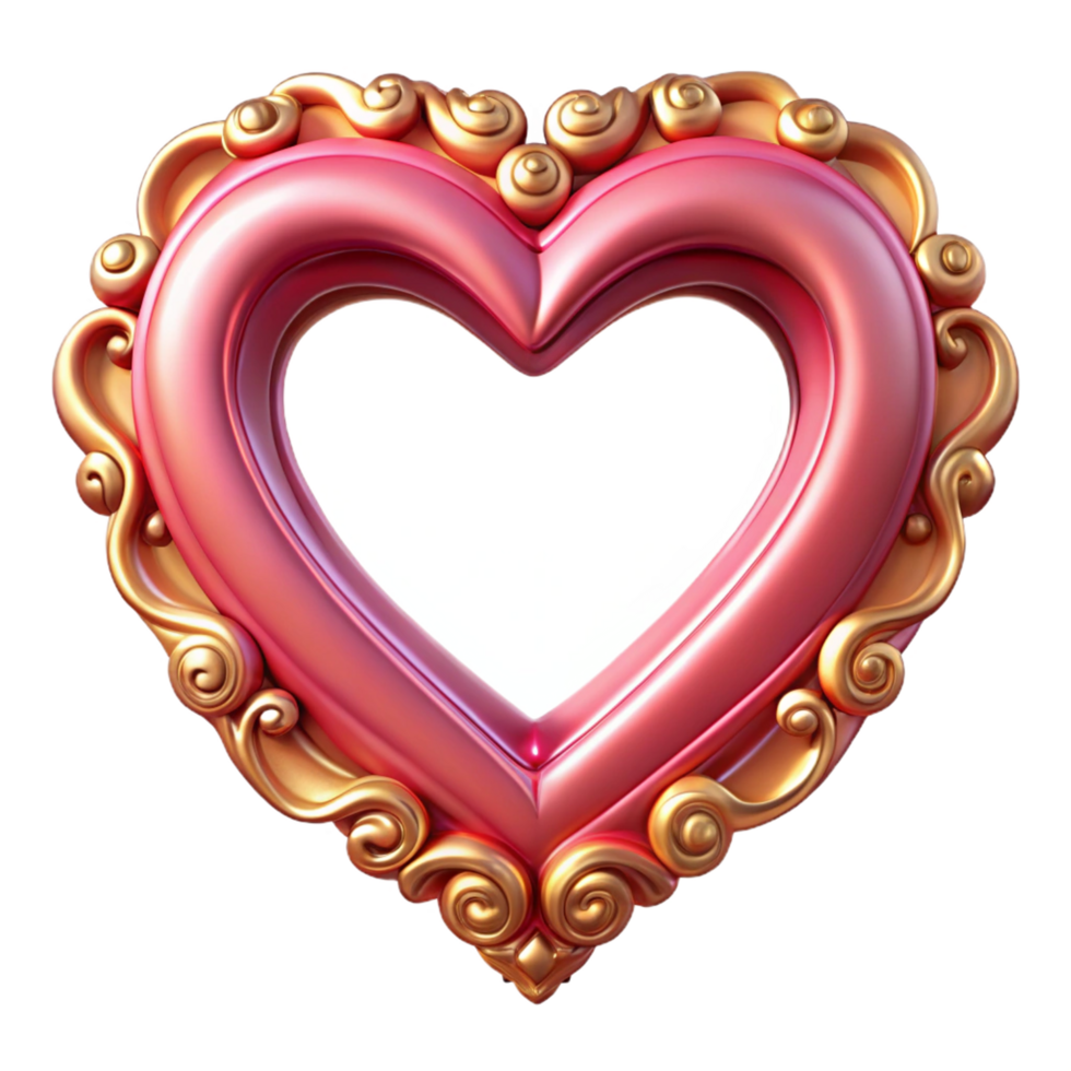 Decorative Heart Frame with Intricate Patterns png