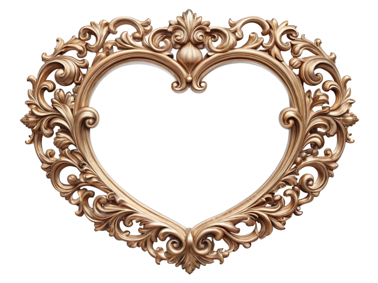 Vintage Heart-Shaped Ornate Frame for Photos png