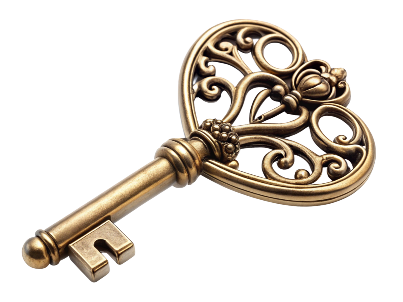 Luxurious Ornate Key with Heart Shape Design png