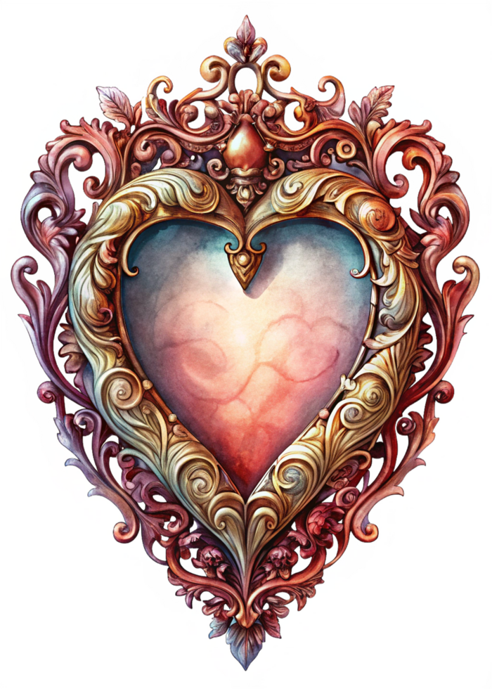 Beautifully Ornate Heart Frame for Special Occasions png
