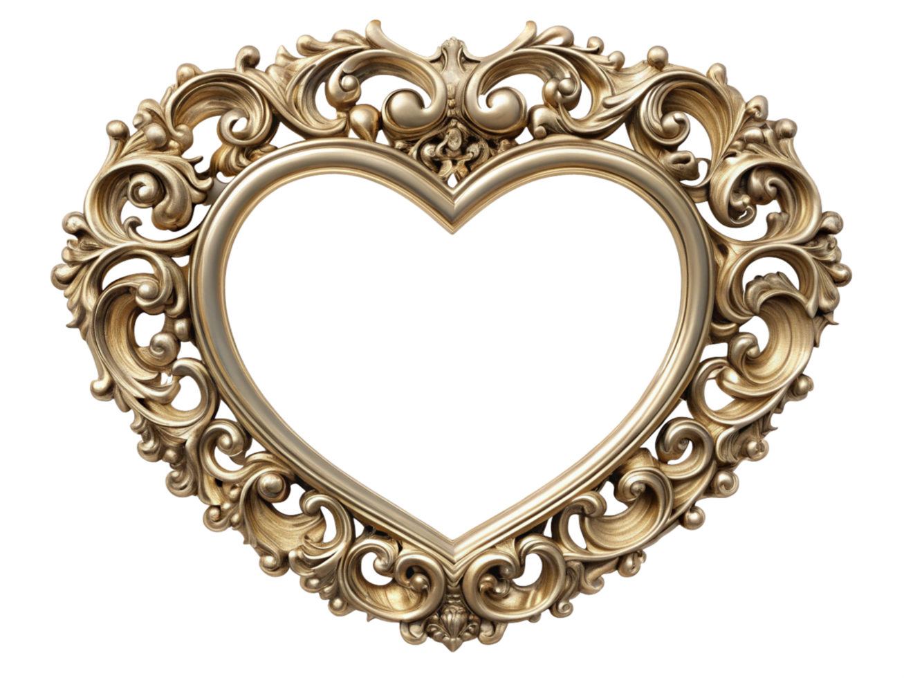 Vintage Ornate Heart Frame for Love-Themed Photos png