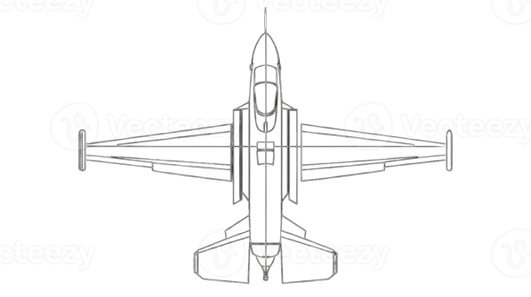 Technical Blueprint of an Airplane png