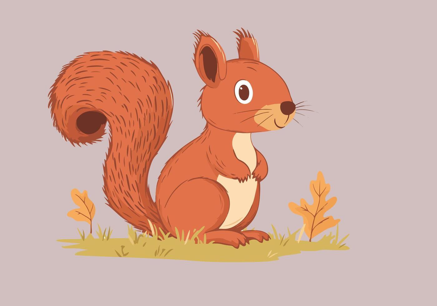 illustration of a cute cartoon squirrel vector