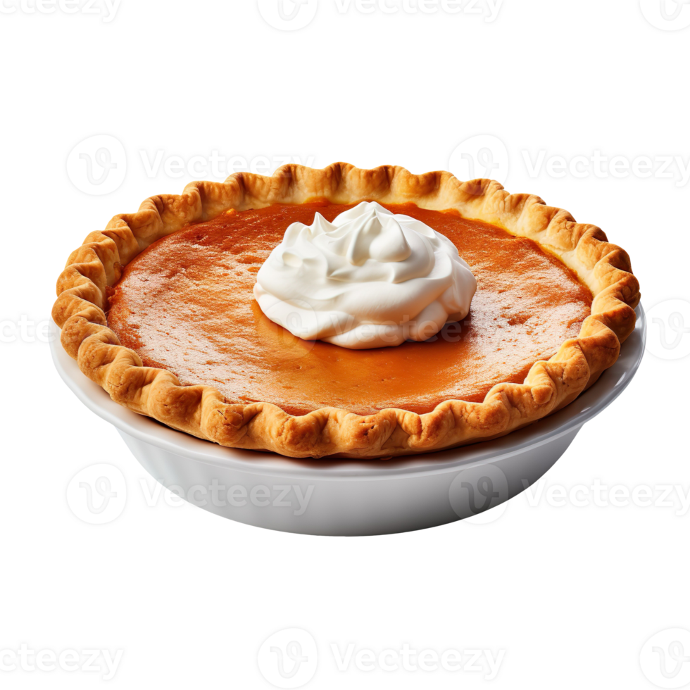 a full pumpkin pie isolated on transparent background png