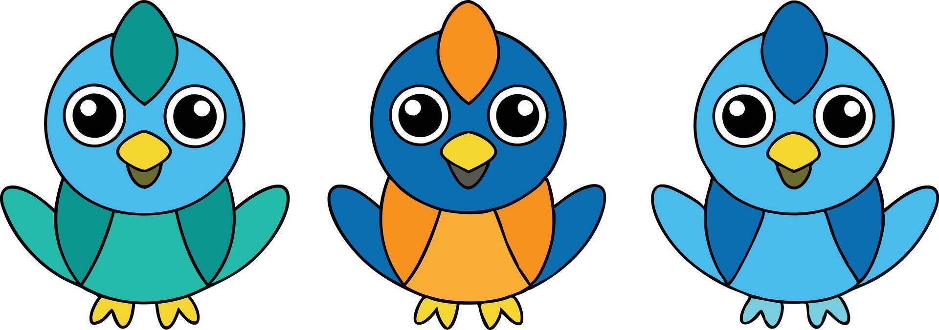 Colorful Parrot Illustrations, Icons, Logos, and Clipart Set vector