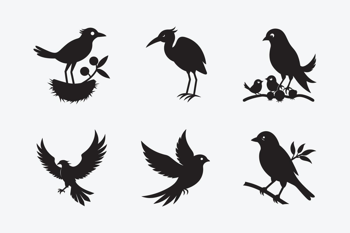 Collection of Bird Silhouette Vectors for Designers