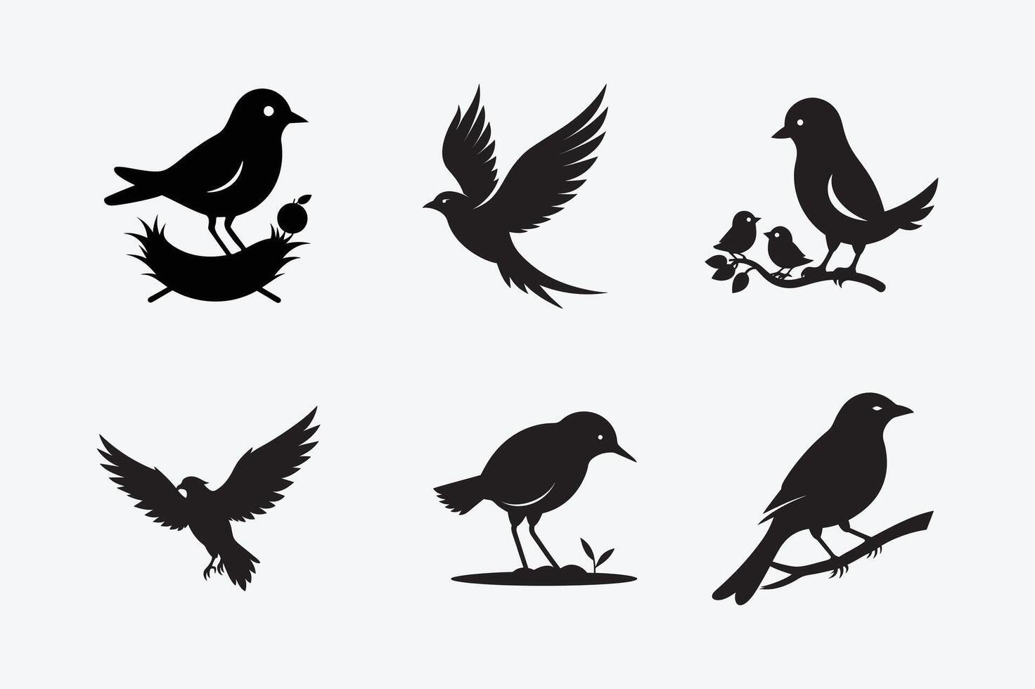 Premium Bird Silhouette Set for Graphic Designers vector