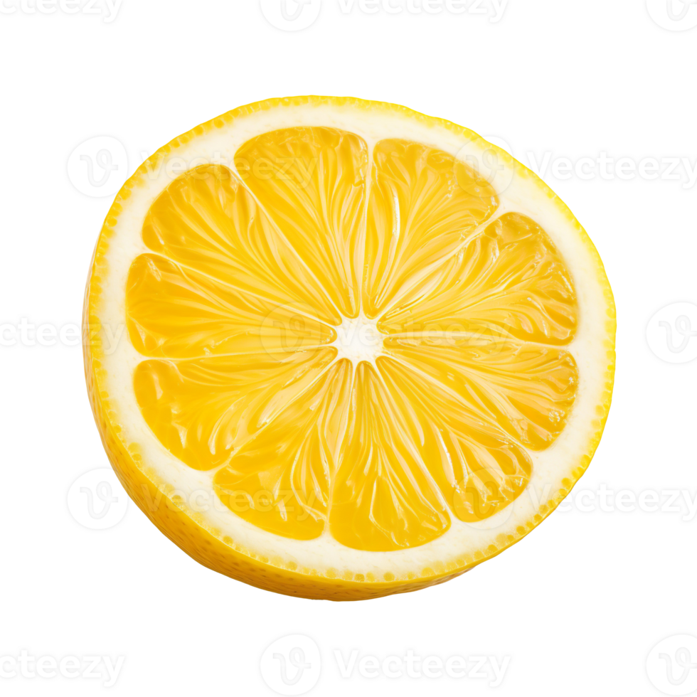 A half of yellow lemon isolated on transparent background png