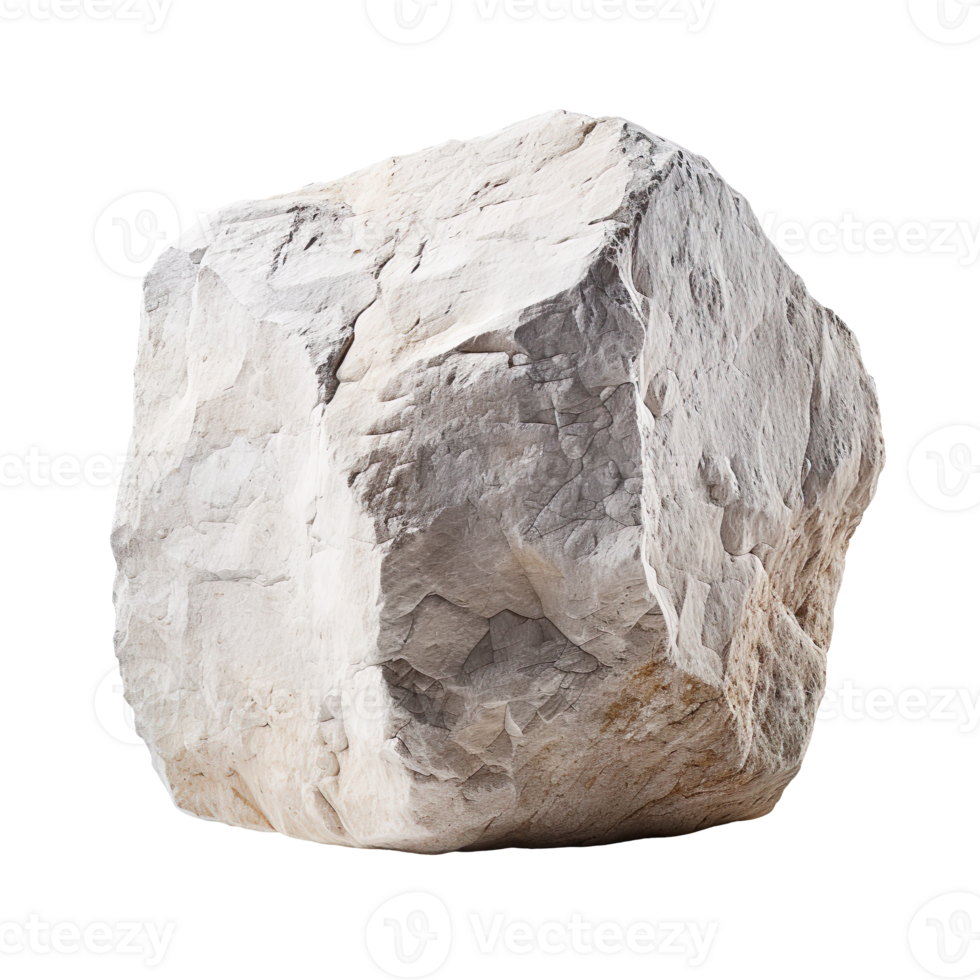 A white stone isolated on transparent background png
