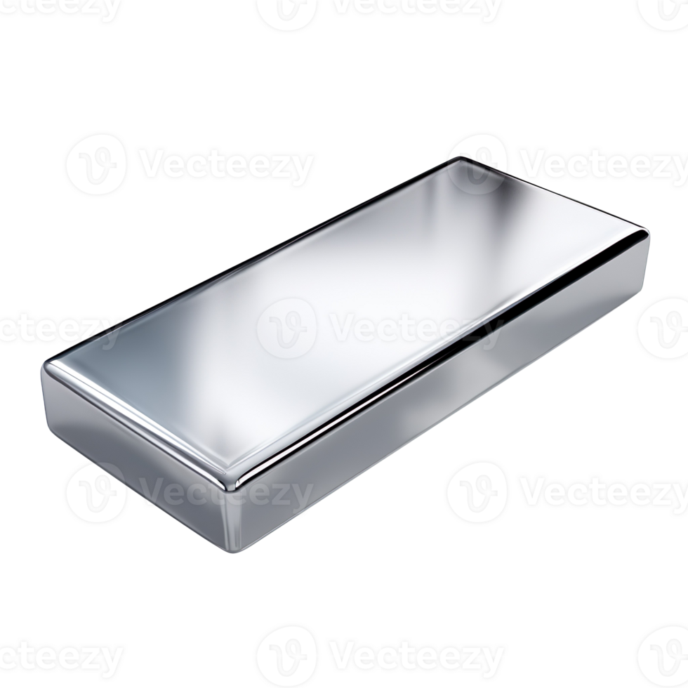 A silver bar isolated on transparent background png